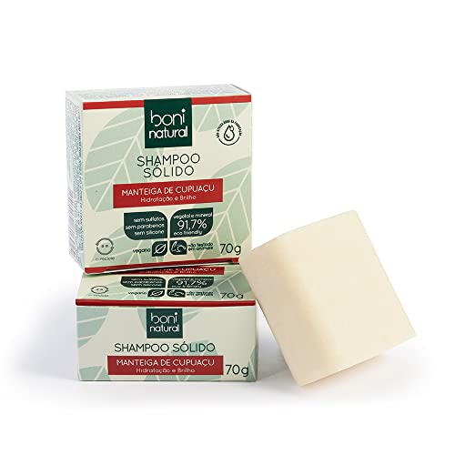 Shampoo Sólido Vegano Boni Natural com Manteiga de Cupuaçu para Hidratação e Brilho, Sem S... Shampoo Sólido Vegano Boni Natural com Manteiga de Cupuaçu para Hidratação e Brilho, Sem S...