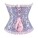 Kranchungel Corsets for Women Renaissance Corset Lace up Floral Fashion Bustier Blue Corset Top Cosplay Outfits 6X-Large