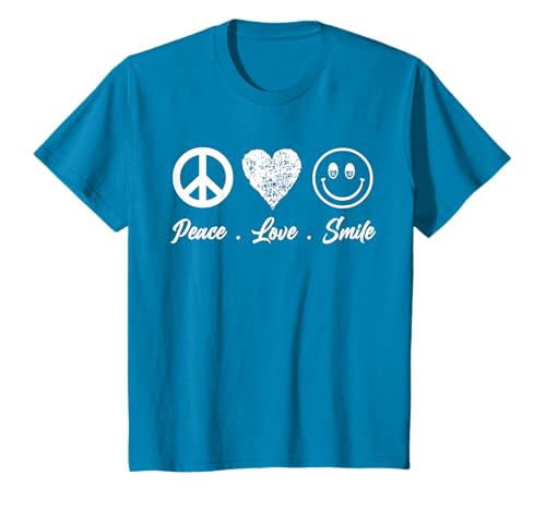 Peace Love Smile - Signe de paix en forme de cœur souriant visage heureux T-Shirt
