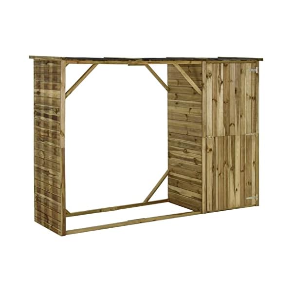 Leepesx Geräteschuppen mit Unterstand, Gerätehaus, Gartenhütte, Fahrradgarage, Gartenschuppen, Gartenhã¤User…