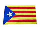Tejido: 100% Poliéster Jiahe Bandera Cataluña Independentista Estelada Blava Grande 90X150cm - Bandera Catalana Catalunya Estrella Azul