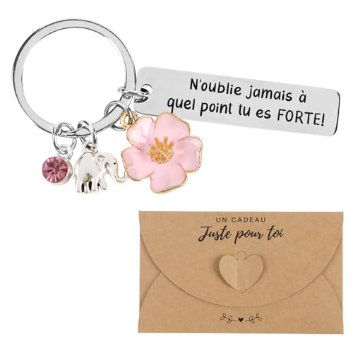 Porte-Clés Encourageant pour Femme Cadeau Amie Famille Collègue Couple avec Enveloppe Cadeau Anniversaire Noël Diplômé Motivation