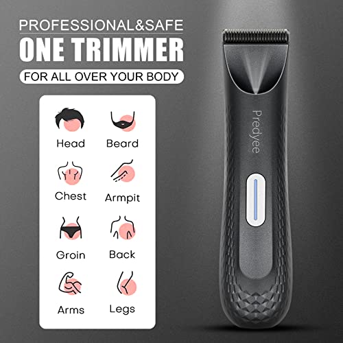 Predyee Manscape-Body Hair Trimmer for Men IPX7 Waterproof Ball Trimmer Pubic Hair with LE - image 7