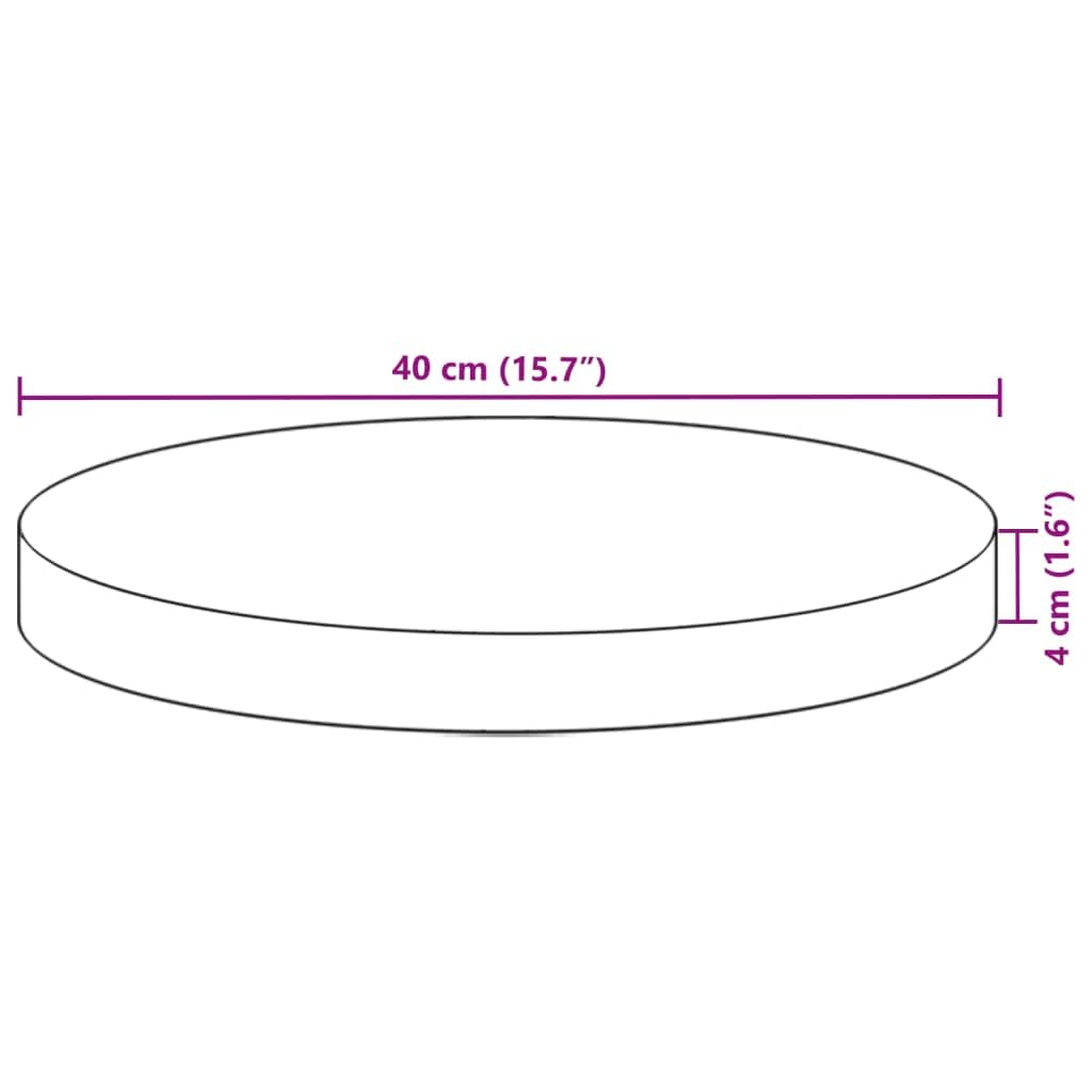 Tischplatte Rund Ø40x4 cm Massivholz Akazie Holzplatte für DIY Möbel, Arbeitsplatte Ersatz, Schreibelement, Zubehör für Küche, Büro, Wohnen, Essen, Stabil und Vielseitig