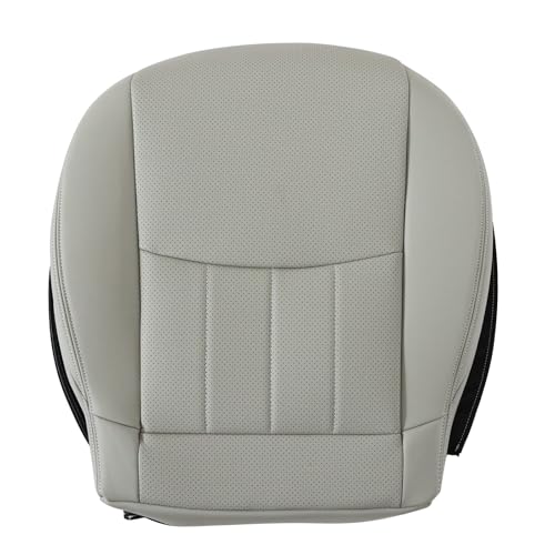 SecosAutoparts Driver Side Bottom Replacement Perforated Gray Leather Seat Cover Compatible with Mercedes-Benz C280 2006 2007