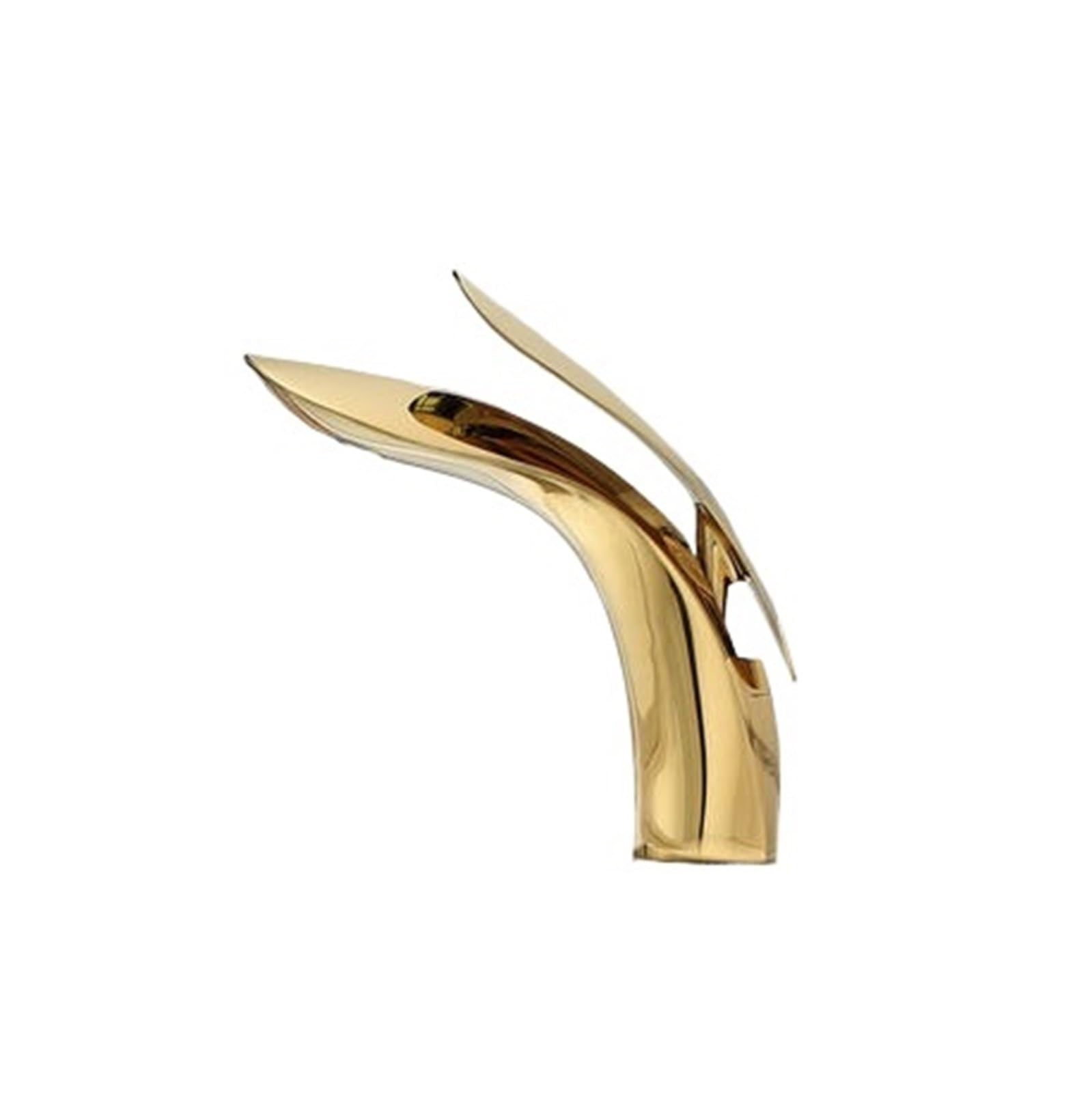 Kitchen Faucet, Basin Faucets Elegant Bathroom Faucet, Hot and Cold Water Mixer Tap, Golden Finish Brass Toilet Sink White(SLT120G)