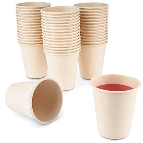 HAAGO - 100 Vasos de Café Desechables - Biodegradable de Caña de Azúcar (370ml) - Ecológicos y Compostables Ideales para Fiestas y Reuniones Cover