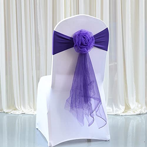 10/50 Stück Organza Stuhl Schärpen Elastische Stuhl Rückenlehne Blume Fliege Hochzeit Stuhl Knoten für Hochzeit Party Dekoration