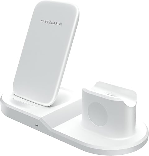 Miniatura 1 de Estación de carga 2 en 1 para iPhone 16, cargador inalámbrico rápido Qi para iPhone 8-16 y base de carga solo para Apple Watch 87654321SE (sin
