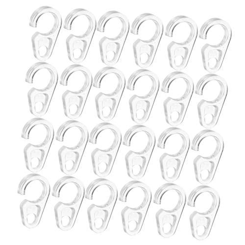 SOLUSTRE 50Pcs Heavy Duty Curtain Hooks for Ceiling Track Reinforced Connectors for Rings for Bathrooms Bedrooms and Living Rooms Smooth Surface