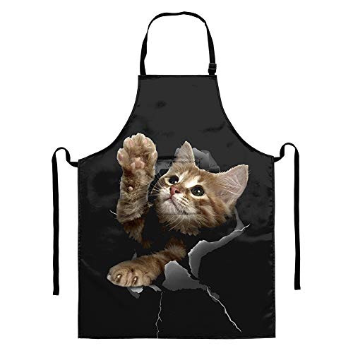 HUGS IDEA Tablier de cuisine amusant en 3D avec col réglable et poche centrale visible avec longues attaches pour femmes, hommes, chefs, printemps/été (91,4 x 67,8 cm) Cover