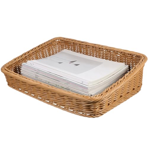 HEALEEP 1Pc Light Woven Storage Basket Hand Woven Fruit and Bread Basket Simple Design for Home Organization for Outdoor Picnics Weddings and Events Capacity