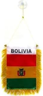 AZ FLAG Bolivia Mini Banner 6'' x 4'' - Bolivian Pennant 15 x 10 cm - Mini Banners 4x6 inch Suction Cup Hanger
