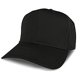 Armycrew Adjustable Solid Color Plain Cotton Polyester Blank Snapback Baseball Style Cap - Black