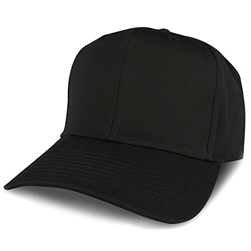 Armycrew Adjustable Solid Color Plain Cotton Polyester Blank Snapback Baseball Style Cap - Black #TOP9