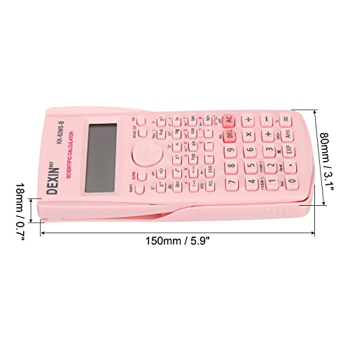 Patikil Scientific Calculator, 2-Line Standard Engineering Calculator 12 Digit Lcd Display Math Calculator For Office Business Study, Pink #TOP1