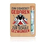PIujsym Geldgeschenk Eishockey aus Holz mit Reagenzglas und Box für Spieler und Fans Originelle Geschenkidee für Sportler hölzerne Karte Wunscherfüller eishockey geschenk zum Design Deko
