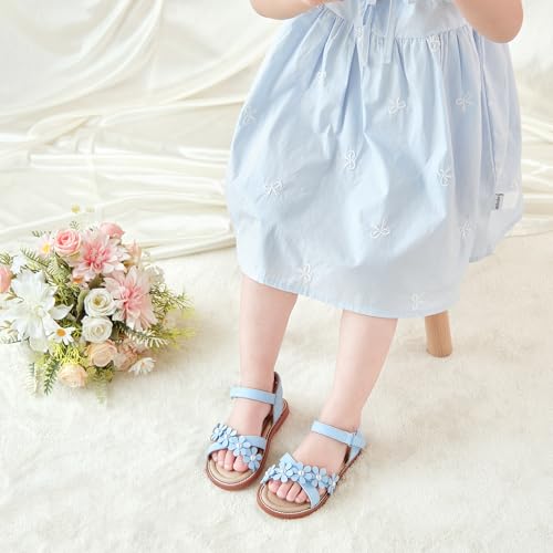 Image of Otter MOMO Girls Open Toe Princess Flat Sandals with Comfort Sole Summer Sandals