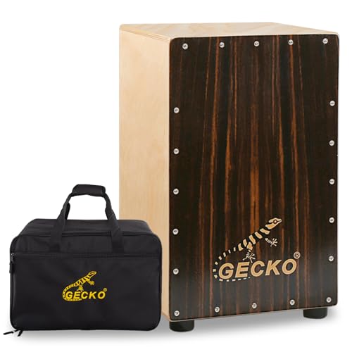 GECKO Cajon BOX Drum-Wooden Percussion Box musical instrument bass drum box acoustic box drum beat...