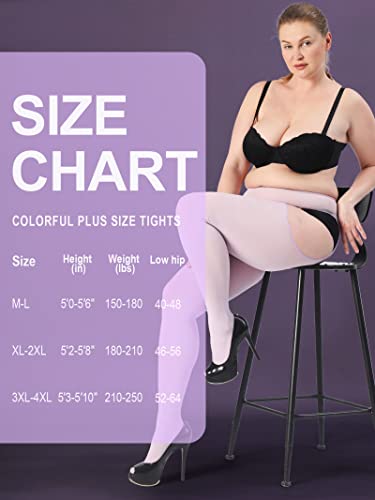 Image of HONENNA Plus Size Suspender Tights for Women, Semi Opaque Sexy Garter Belt Nylons Mock Thigh High stockings