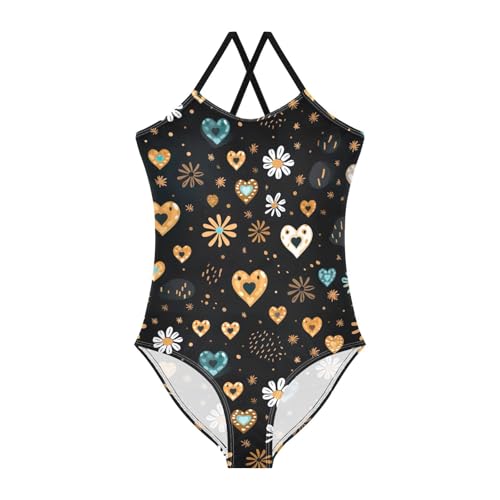 Heart Girls One Piece Swimsuit Beach Swimwear 20852165