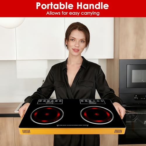 Image of Portable Electric Double Burner Cooktop,7000W Infrared Hot Plate