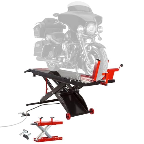 Black Widow BW-PROLIFT-HD Pneumatic ProLift Motorcycle Scissor Lift Table -...