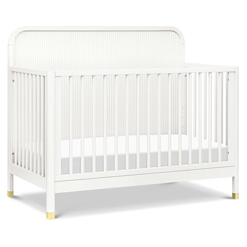 NAMESAKE Brimsley Tambour 4-in-1 Convertible Crib in Warm White, GREENGUARDGold Certified