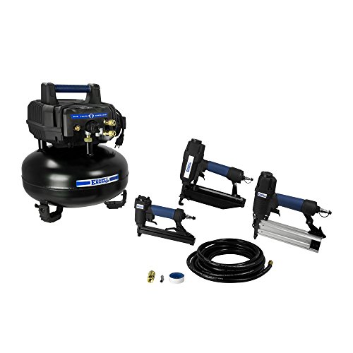 Excell U256PPCKE 1.5 Hp Oil Free 6 gallon Pancake Air Compressor with 3