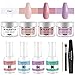 Produktbild Dip Powder Nail Kit New Fashion Dipping Powder Starter System No Need UV/LED lamp Easy for DIY Nails Manicure Mixed 4 Different Colors/kit with Free Nail File and Remover Good Guarantee (Pink Series)