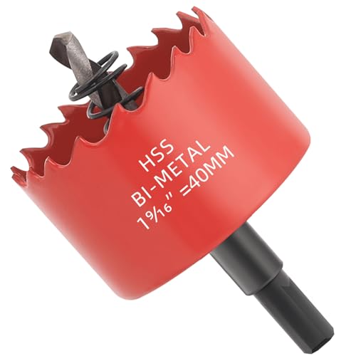 GARHWAL Bi-Metal Hole Saws - 40mm Wood Cutter, Metal Hole Saw, Circular Cutter for Walls, Core Drill Bit - Fast Cutting with Long-Lasting Blades for Plumbing, Conduits, Kitchens, Other DIY Projects