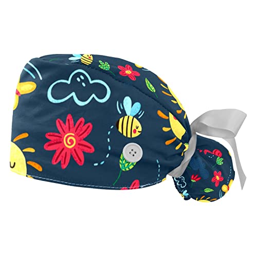 Casquettes de travail fleurs JDEZ anti-transpiration : protection réglable et respirante