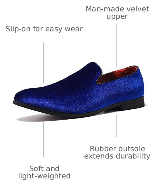 Image of FLQL Men's Luxury Penny Loafer Slip-On Velvet Shoes Party Dancing Shoes Suede Wedding Shoes Plus Size 7-13