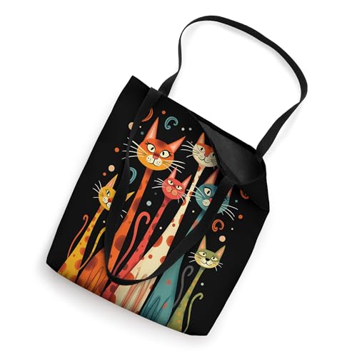 Bolso Tote estilo vintage retro de gatos de cuello largo de mediados de siglo 50s 60s miniatura 2