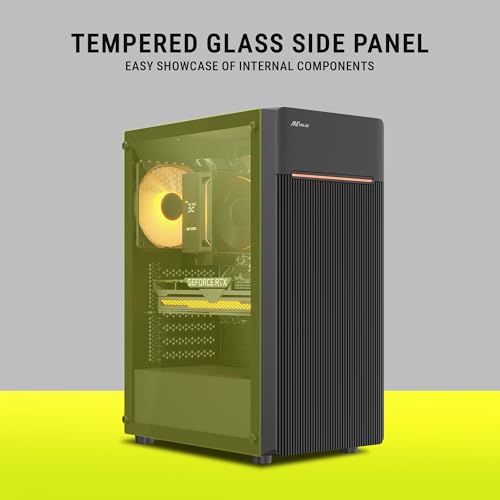 Image of Ant Value VM24 Computer Case /Gaming Cabinet - Black | Support ATX, M-ATX, ITX | Pre-Installed 1 ARGB Fan