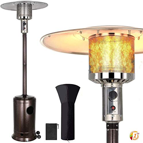 Heizstrahler Gas Heizpilz Für Terrasse Terrassenheizer, 13 Kw Gasheizstrahler, Transporträder, Kippsicherung, Mit Kippschutz Und