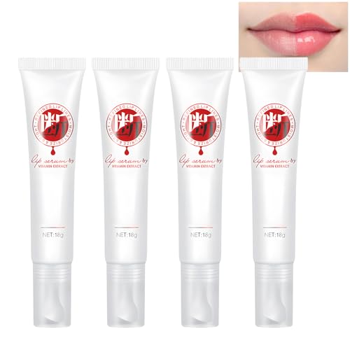 4 Pcs Lip Serum Plumper Vitamin E Lip Serum Plumper Mild Und Nicht Reizend,Feuchtigkeitsspendend,GläTtet Die Lippenkonturen,Erfrischende Und Nicht Klebrige Textur