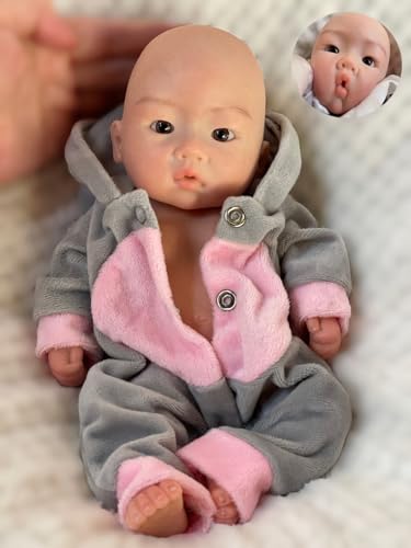 Muñeco bebé realista de silicona 10 pulgadas miniatura 3