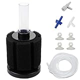 AQUANEAT Aquarium Air Powered Sponge Filter, Fish Tank Bio Bubble Filter with Airline Tubing, Valves, Suction Cup (Up to 20Gal)