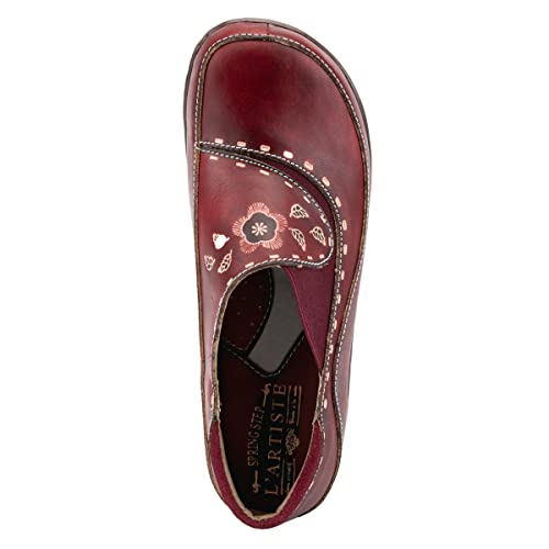 Image of Spring Step L'artiste Burbank Leather Clogs for Women | Designer Hand-Painted Slip-On Shoes | Ladies Casual Platform Clog