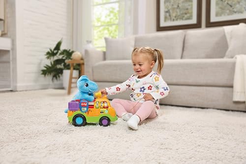 VTech Dino Rescue Truck, Pull-Along Truck, Role-Play Toy, Develops Fine Motor Skills, Fun Musical Toy with 3 Songs & 15 Melodies, Suitable for Ages 12, 18, 24 Months, English Version