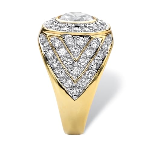 10K 14K 18K Gold Men's Moissanite Engagement Wedding Ring D Color Round Cut Moissanite Ring for Men Birthday Anniversary Jewelry Gifts for Him Size 4-163