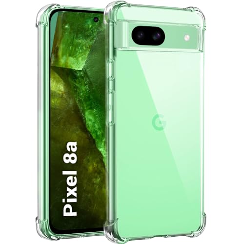 Image of TheGiftKart Crystal Clear Back Cover Case for Google Pixel 8A | 360 Degree Protection | Shock Proof Design | Transparent Case Cover for Google Pixel 8A (PC & TPU, Transparent Bumper)