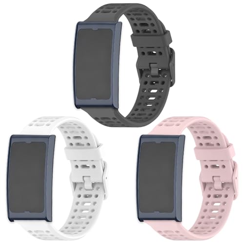 SUGARJAR 3 Piezas Correa Compatible para Amazfi t Helio, 22mm Silicone Deportivo Respirable Pulseras de Repuesto para Relojes Hombre Mujere