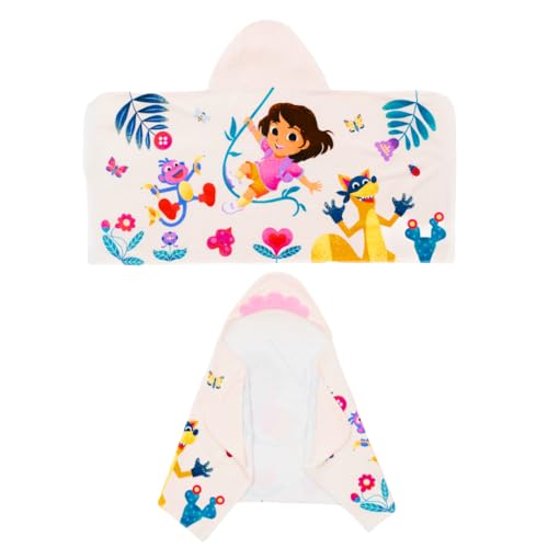 Image of Dora The Explorer Kids Super Soft Bath /Pool /Beach Soft Cotton Terry Hooded Towel Wrap, 24 in x 50 in, (Officially Licensed Product) by Franco