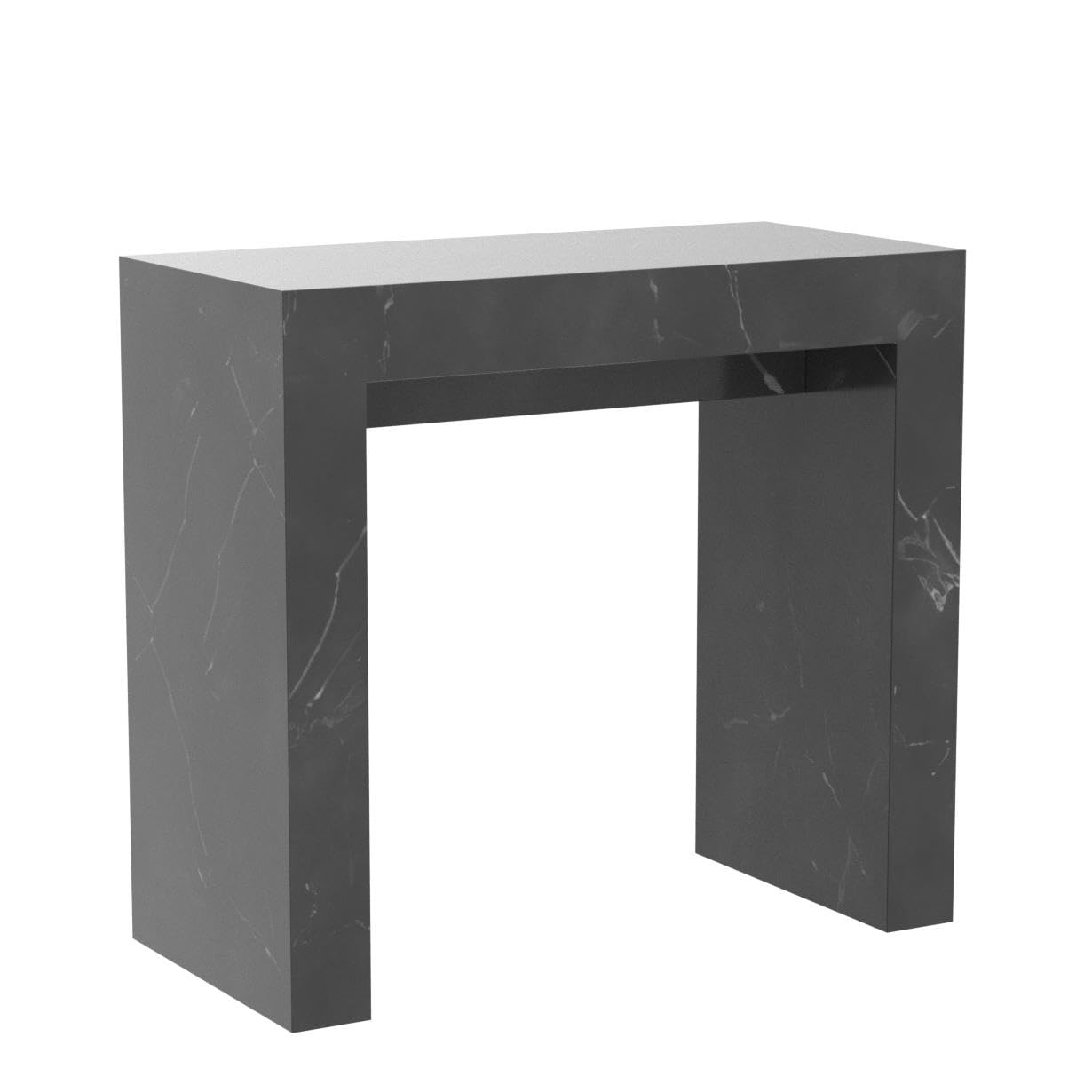 VE.CA Table console Vénus extensible de 40 à 300 cm, en différentes couleurs, ameublement de cuisine, décoration de maison (marbre noir)