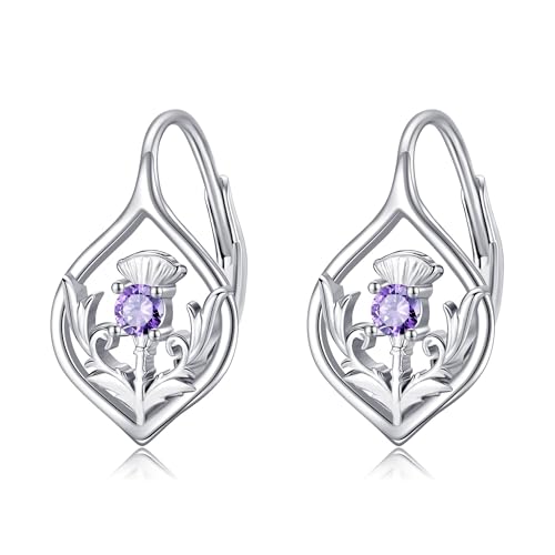 Scottish Thistle Earrings Sterling Silver Scottish Jewelry Gifts for Women