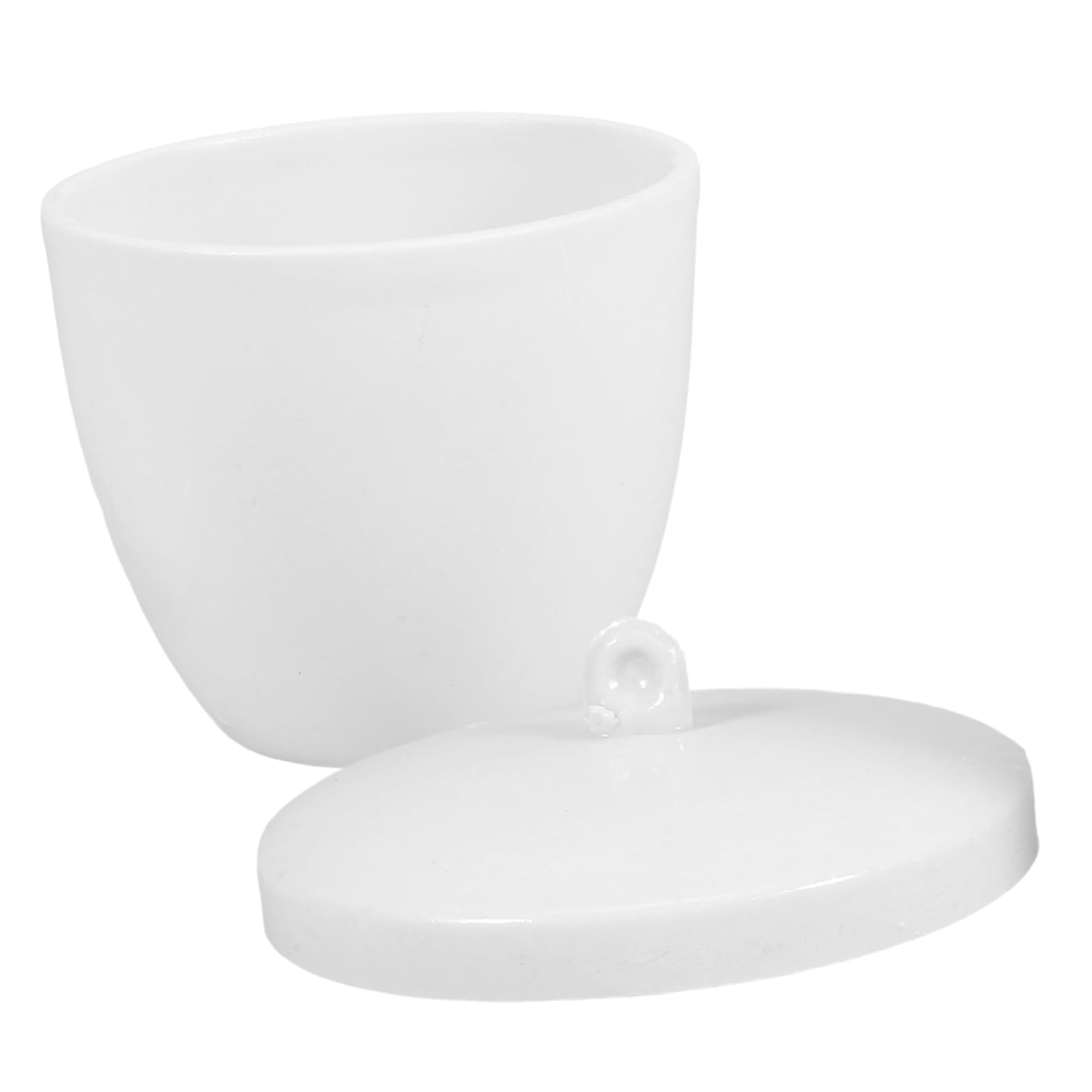 KICHOUSE Chemical Porcelain Crucible with Lid Cover 70ml for Aluminum Metal Precious Metals Sintering Kiln