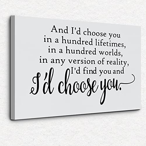 Nogrit I Choose You Couples Bedroom Decor, Wall Art, Modern, Contemporary, Love Theme, 14x11