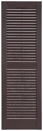 Premier Louver Exterior Decorative Shutter, Sienna Brown - 15 x 43 in.